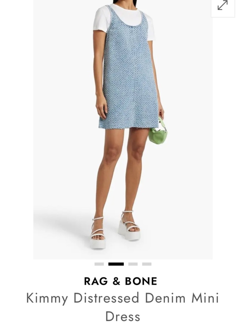 RAG & BONE Kimmy Distressed Denim Dress Medium Super Cute
